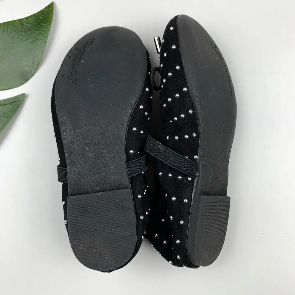 Sam Edelman Felicia Ballet Flats Black Studded Mary Jane Girls 10